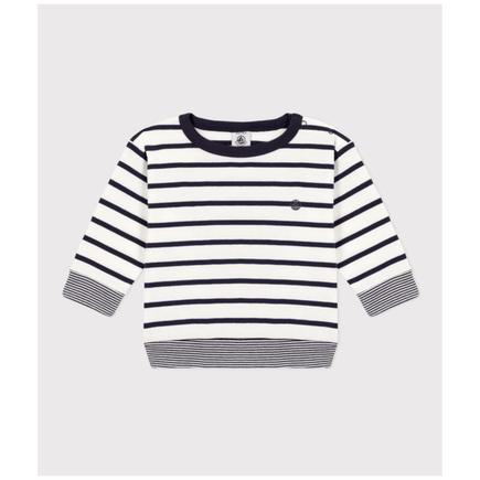 Tee shirt manches longues 12 mois Marshmallow / Smoking PETIT BATEAU