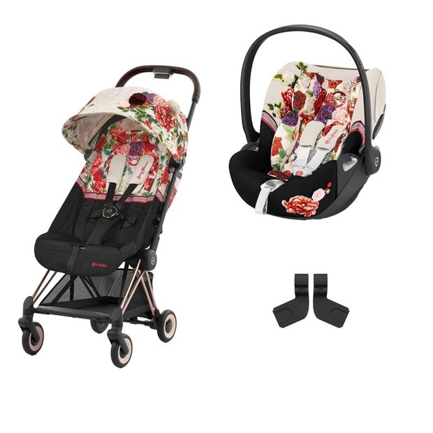 Poussette DUO Coya Rosegold + Cloud T Spring Blossom Beige CYBEX