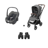 MAXI COSI Poussette DUO Leona 2 Pebble 360 Select Grey