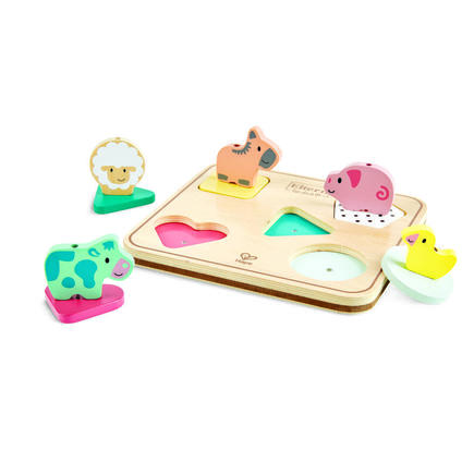 Puzzle sonore animaux de la ferme Bois et multicolor HAPE - 2