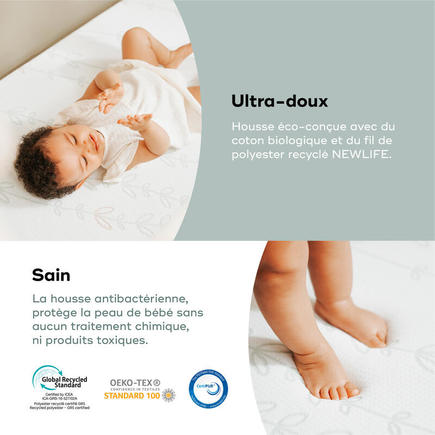 Matelas Cosy'Lite antibactérien 60x120 cm Blanc BABYMOOV - 5