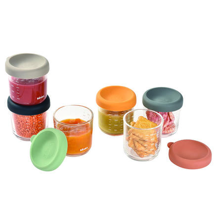 Pot de conservation bébé Béaba en verre ou silicone - Achat en ligne