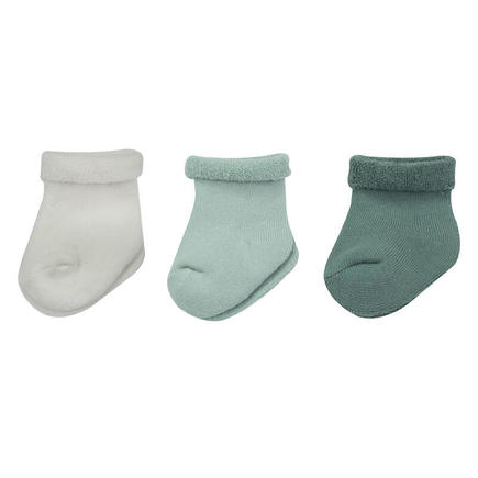 Lot de 3 paires de chaussettes 0-6 mois Sapin-Ecru-Sauge TROIS KILOS SEPT