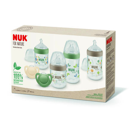 Coffret Perfect Start Nuk for Nature - 2x260ml + 2x150ml + 2 Sucettes T1 NUK - 2