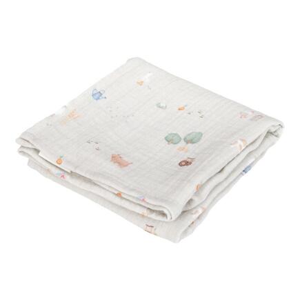 Set de 2 langes en gaze de coton - Little Farm/ Pure Olive - 70 x 70 cm LITTLE DUTCH - 2