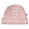 Bonnet naissance doublé pur coton "Made with love" Rose thé BB&CO - 2