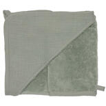 Cape de bain + gant - bambou & gaze de coton Vert de gris