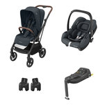 MAXI COSI Poussette duo Leona 2 Graphite + CabrioFix I-size Graphite + CabrioFix I-Size Base