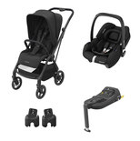 Poussette duo Leona 2 Black + CabrioFix I-size Black + CabrioFix I-Size Base OFFERTE
