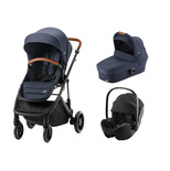 Poussette TRIO Strider M Navy Ink + Babysafe 5Z2 Space Black + Nacelle Strider M Blue
