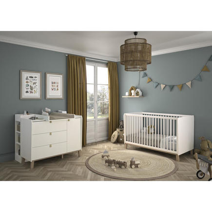 Chambre Duo Aaron Lit 70x140 cm + Commode BEBE9 CREATION