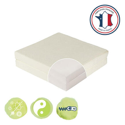 Matelas Pliant 2 parties Zen déhoussable 60x120x7 cm CANDIDE - 3