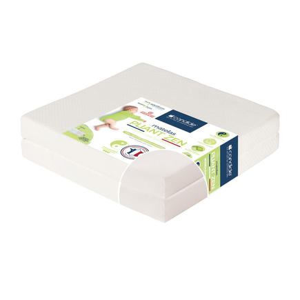 Matelas Pliant 2 parties Zen déhoussable 60x120x7 cm CANDIDE