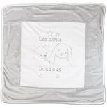 Couverture Lapin Chic 80x80 cm Blanc/Gris