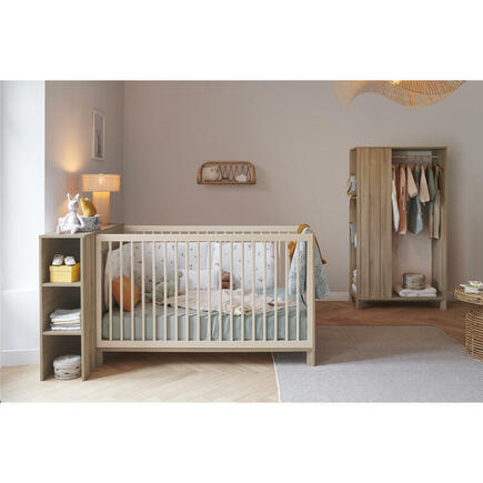 Lit bébé en bois de chêne et hêtre évolutif au style vintage