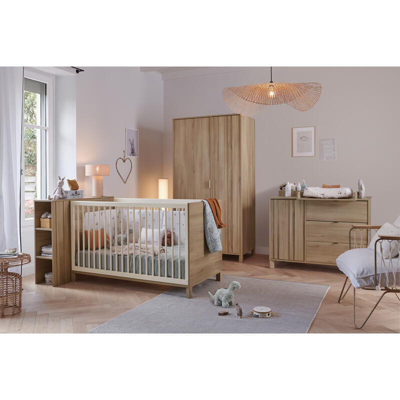 Chambre bébé complète Sacha du Bocage : lit 70x140, commode, armoire,  Chambre Sacha Chêne du bocage de Galipette