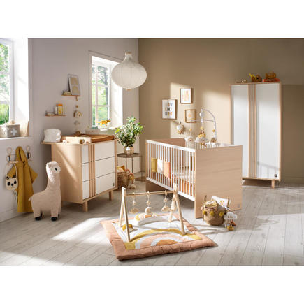 Chambre TRIO Lit 140x70 Commode Armoire NATURE + PAL OFFERT SAUTHON