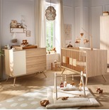 Chambre DUO Lit 140x70 commode SEVENTIES Crème + PAL OFFERT