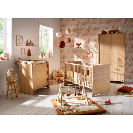 Chambre TRIO Lit 140x70 Commode Armoire CANNELLE + PAL OFFERT SAUTHON
