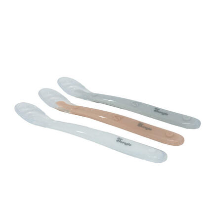 Lot de 3 cuillères douces pour bébé - Gris - blanc - terracotta BOJUNGLE - 5