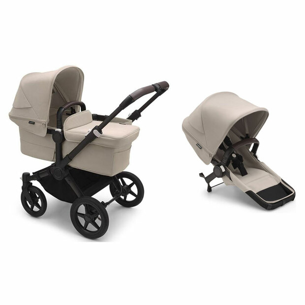 Poussette DUO Bugaboo Donkey 5 + extension duo Noir-Taupe désert BUGABOO