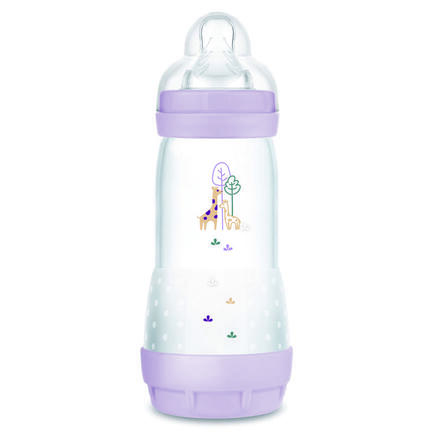 Biberon anti colique 320mL dès 4 mois Planet Love - Lilas MAM