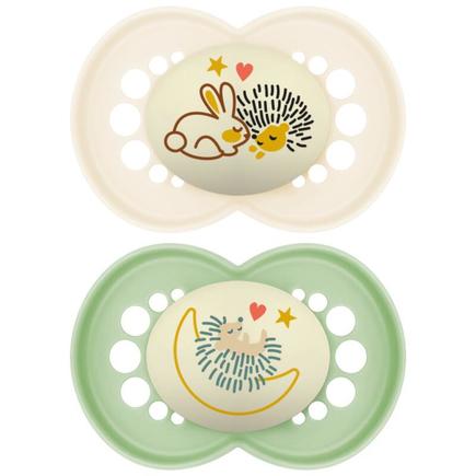 Lot de 2 sucettes Original dès 18 mois Planet Love Night - Coloris aléatoire MAM