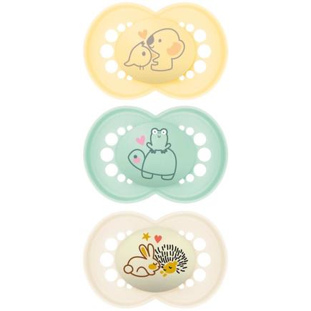 Lot de 3 sucettes Original dès 18 mois Planet Love - Beige MAM