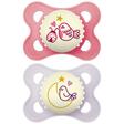 Lot de 2 sucettes Original 2-6 mois Planet Love Night - Coloris aléatoire MAM