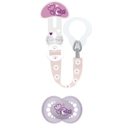 Kit sucette + attache-sucette dès 18 mois Planet Love - Coloris aléatoire MAM