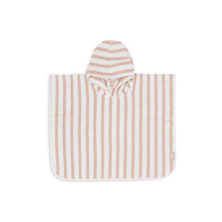 Poncho de bain éponge Basic stripe - Wild rose JOLLEIN