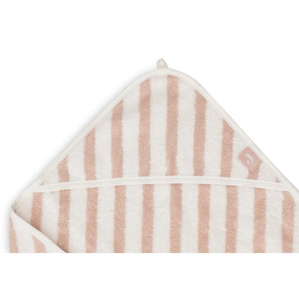 Cape de bain éponge 75x75cm Basic stripe - Wild rose JOLLEIN - 2