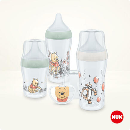 Coffret PP Perfect Match Winnie - 1 biberon 150mL + 2 biberons 260mL + 1 sucette 0-6M NUK