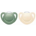 2 sucettes For Nature silicone 6-18m - Vert
