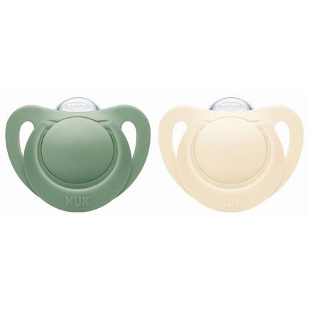 2 sucettes For Nature silicone 6-18m - Vert NUK