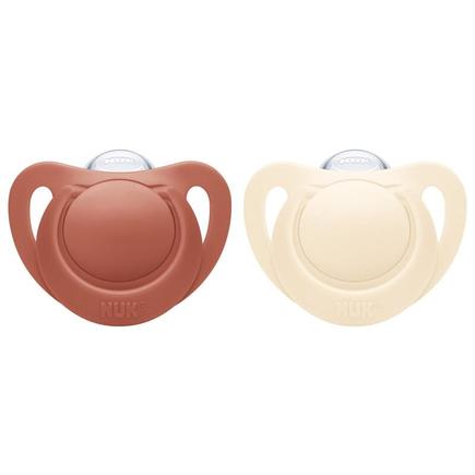 2 sucettes For Nature silicone 0-6m - Rouge NUK
