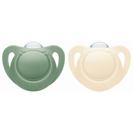 2 sucettes For Nature silicone 0-6m - Vert NUK