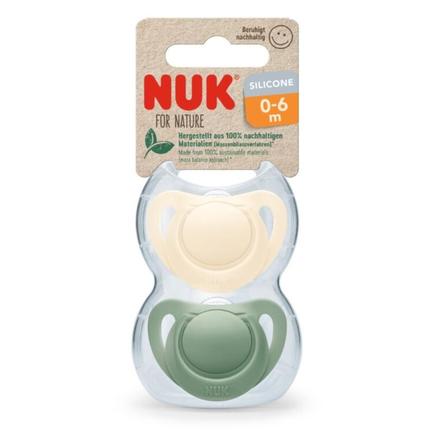 2 sucettes For Nature silicone 0-6m - Vert NUK - 2