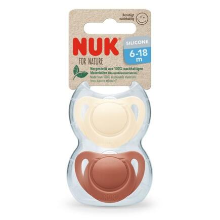 2 sucettes For Nature silicone 6-18m - Rouge NUK - 2