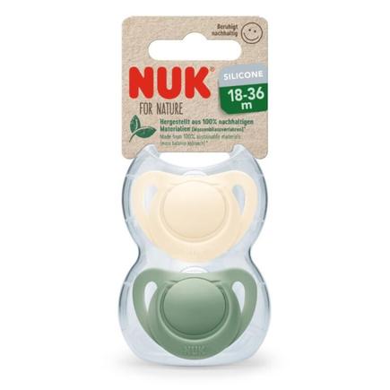 2 sucettes For Nature silicone 18-36m - Vert NUK - 2