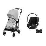 Poussette Duo Melio 4 Fog Grey + Cloud T Sepia Black