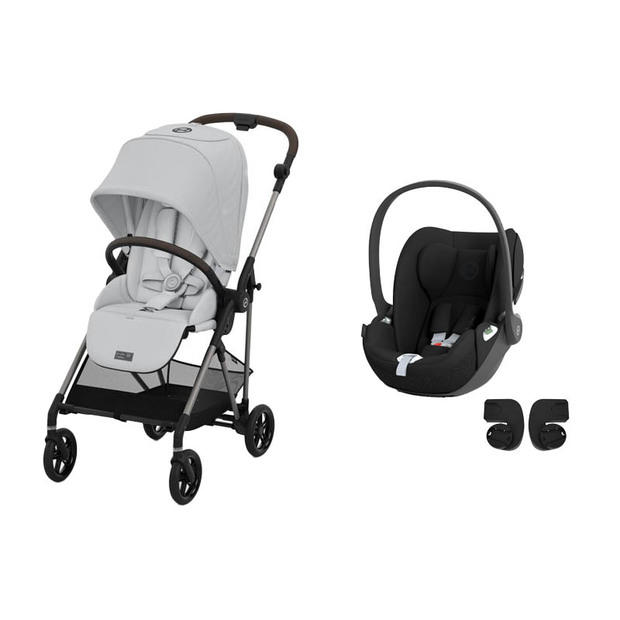 Poussette Duo Melio 4 Fog Grey + Cloud T Sepia Black CYBEX