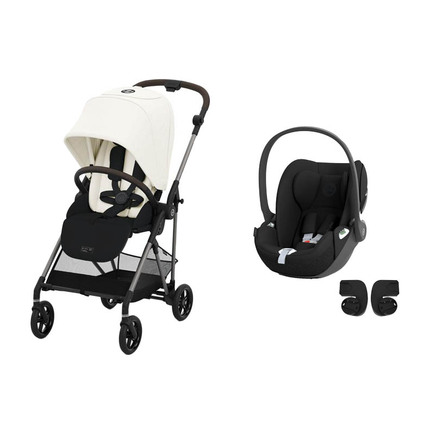 Poussette Duo Melio 4 Canvas White + Cloud T Sepia Black CYBEX