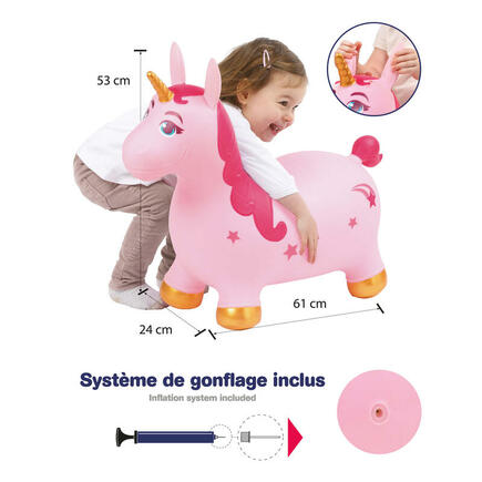 Ballon sauteur licorne magique - Rose LUDI - 3