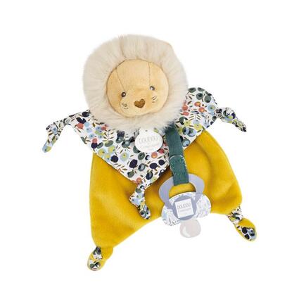 Doudou attache sucette Boh'aime Lion - Jaune DOUDOU ET COMPAGNIE