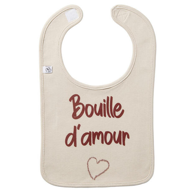 Bavoir Bouille d'amour sable BB&CO