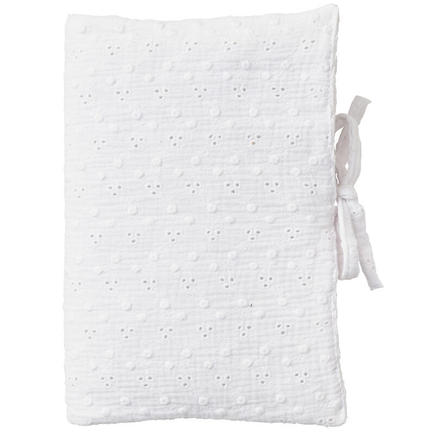 Protège-carnet de santé broderie anglaise blanc BB&CO