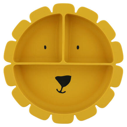 Assiette avec ventouse en silicone et compartiments Mr. Lion - Jaune TRIXIE