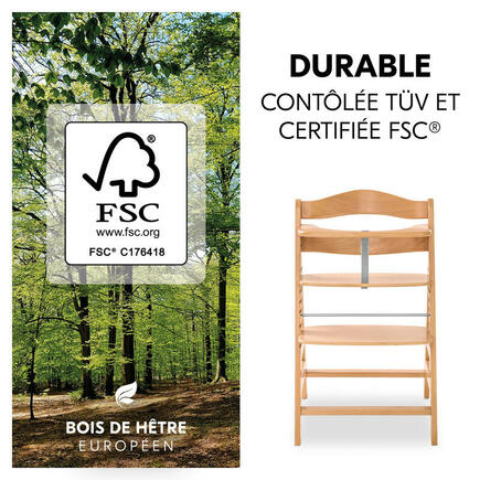 Chaise haute Alpha+ - Bois HAUCK - 10