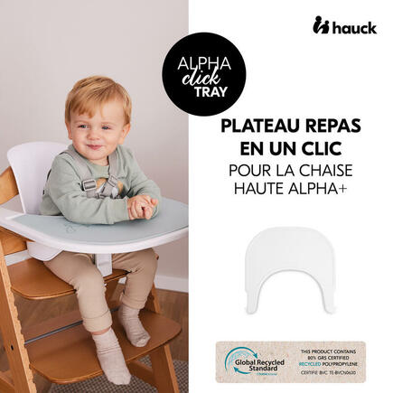 Tablette Click Tray pour chaise haute Alpha+ - Blanc HAUCK - 14